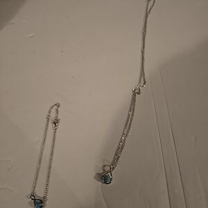925 Sterling-Silver December Birthstone Necklace And Bracelet